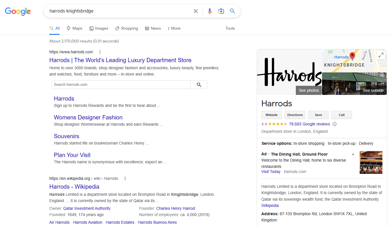A screenshot of what the Google SERP looks like if your profile shows.