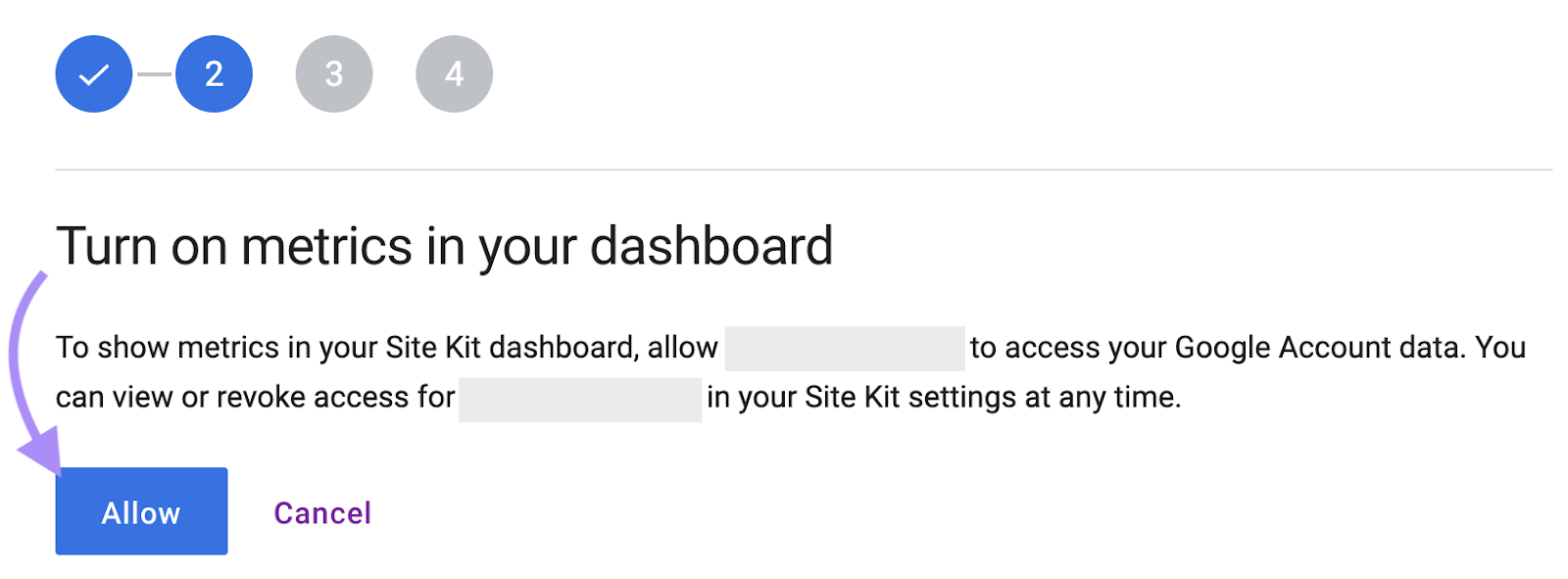 Turn on metrics in your dashboard